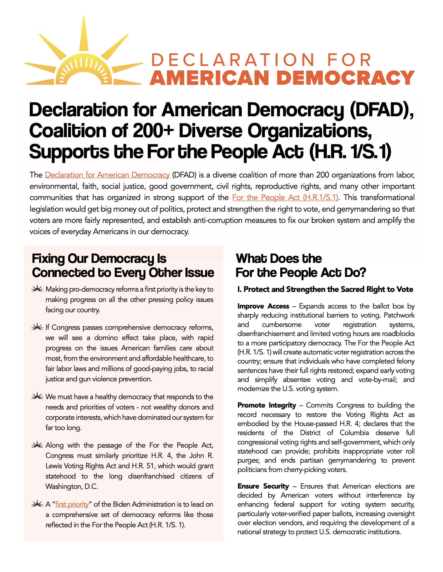 Resources Declaration For American Democracy Declaration For American Democracy